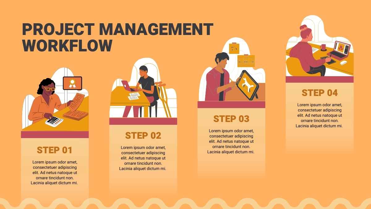 Project Management Workflow Infographic. Free PPT & Google Slides(05)