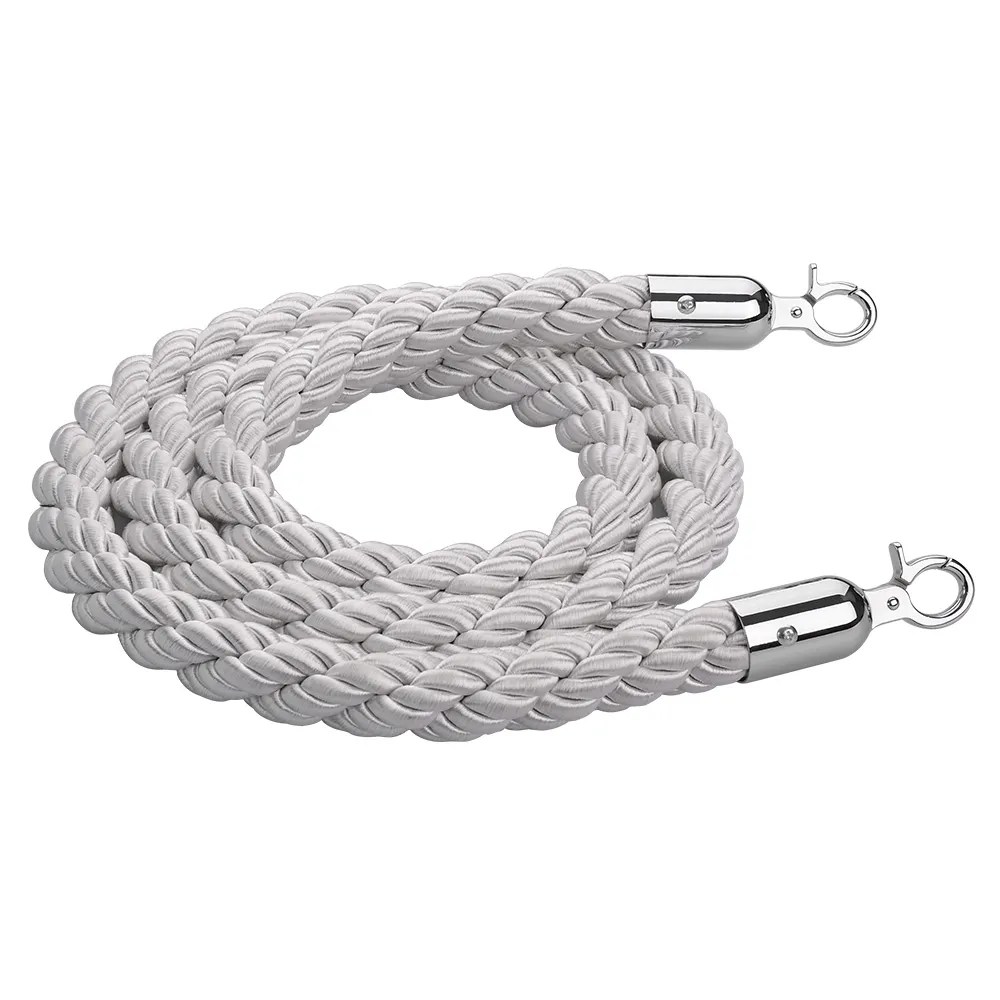 This Theatre Rope has an Elegant White Colour. The Hook Ends easily