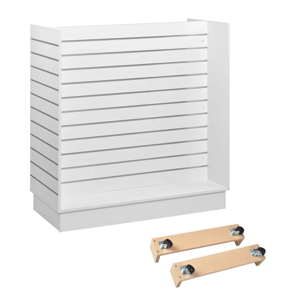 Slatwall Store Fixtures White Wheeled Base Ships Same Day!