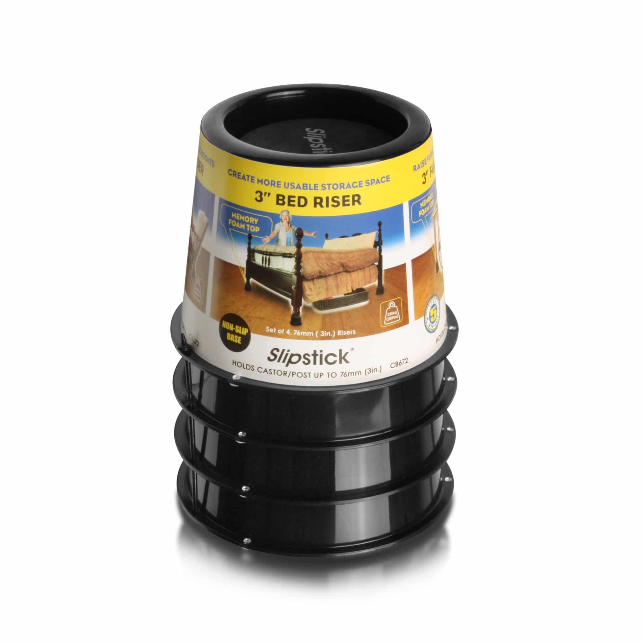 Slipstick 75mm (3″) Furniture & Bed Risers Black CB672 Slipstick Foot