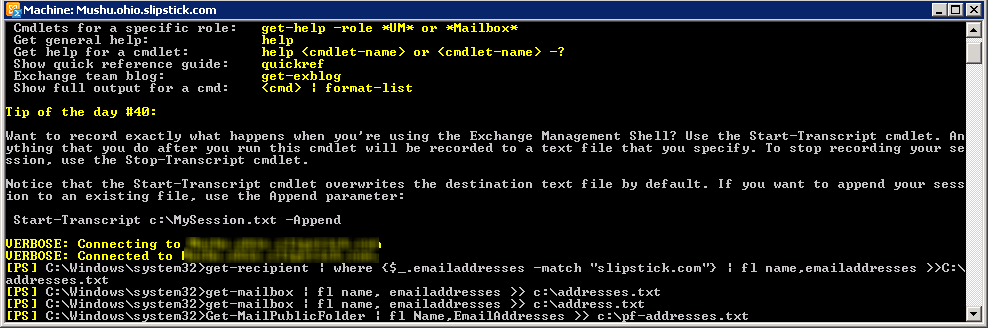 Get All Email Addresses used on Exchange Server