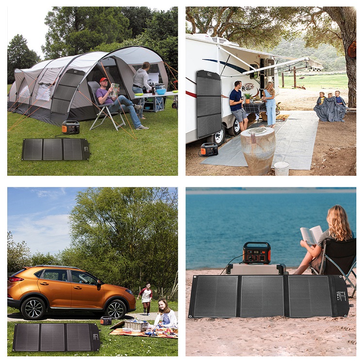 Slocable 3 Folds Portable Folding Solar Panels for Camping/Campervan