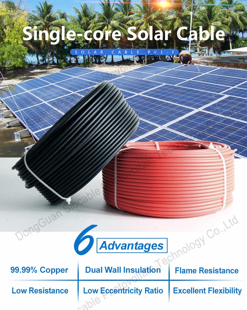 Photovoltaic Plant 4mm 6mm Solar PV Cable
