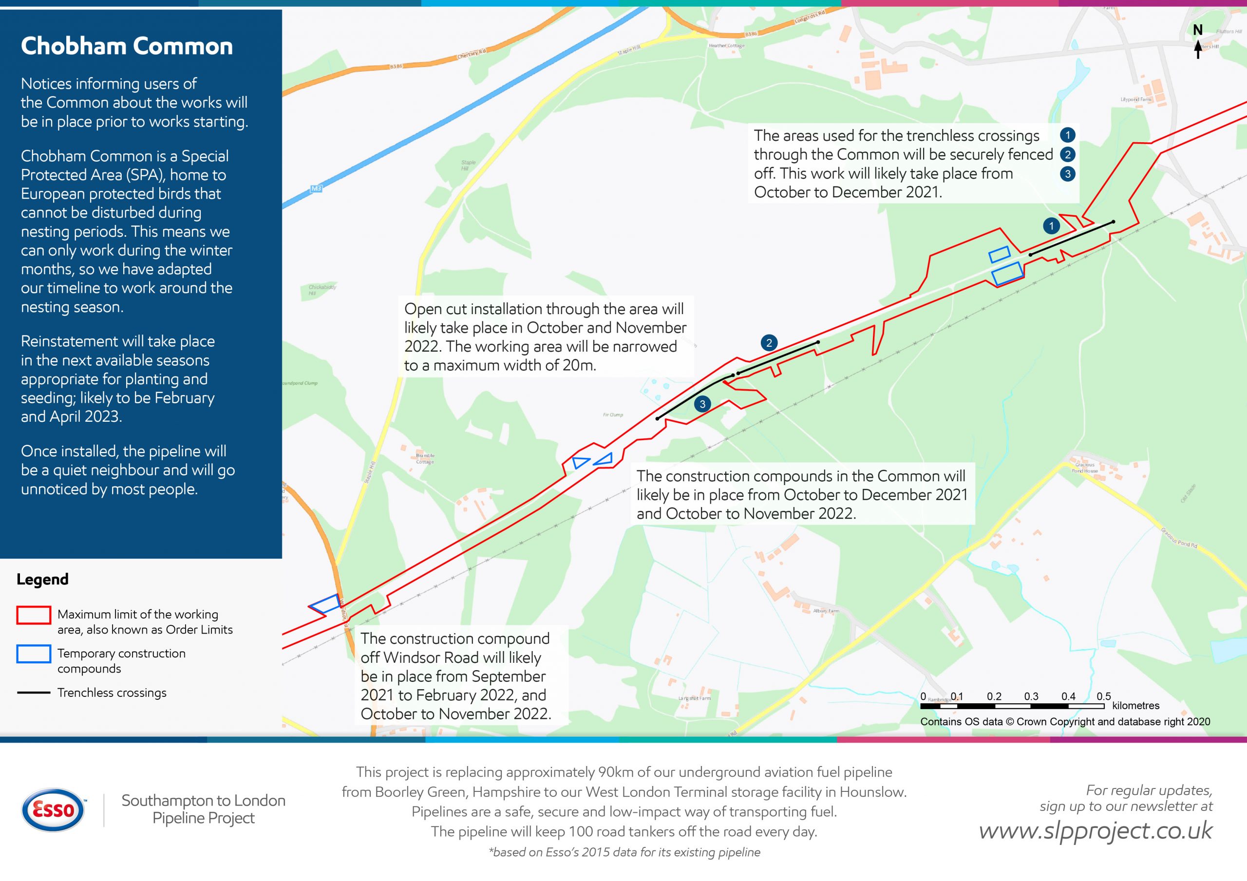 Map Of Chobham Common Chobham Common Southampton to London Pipeline Project