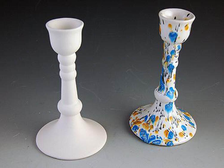 Clay Candlestick Holder Glass Art Decorative Blank Fuse Glaze