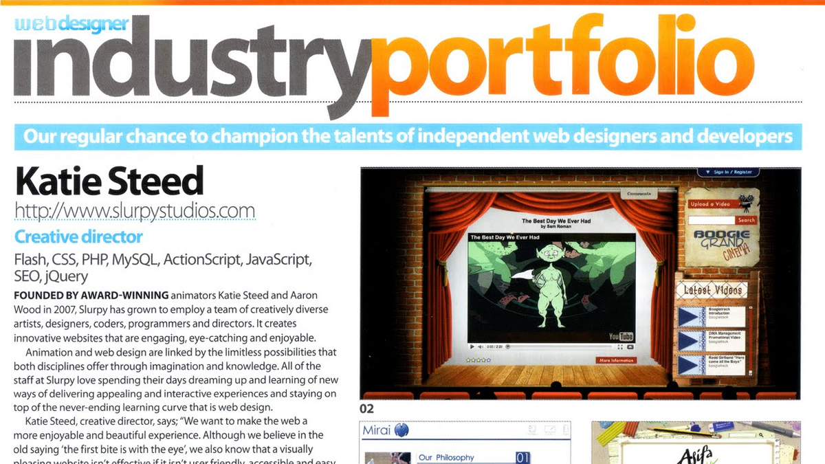 Web Designer Magazine Industry Portfolio Review Slurpy