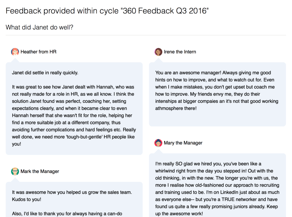 360 Degree Feedback · Small Improvements