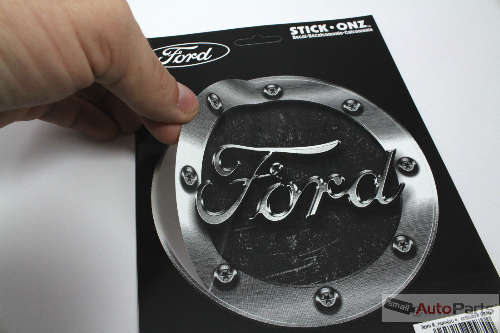 Ford Gas Tank Cap Round Vinyl Machined/Chrome Look Logo Decal Sticker