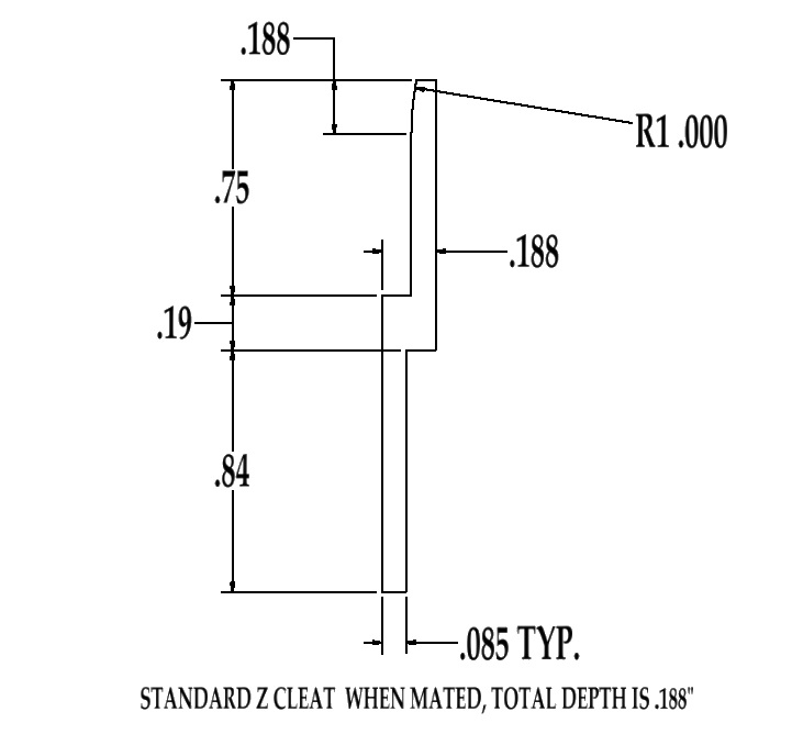 Aluminum Z Cleats art installation systems