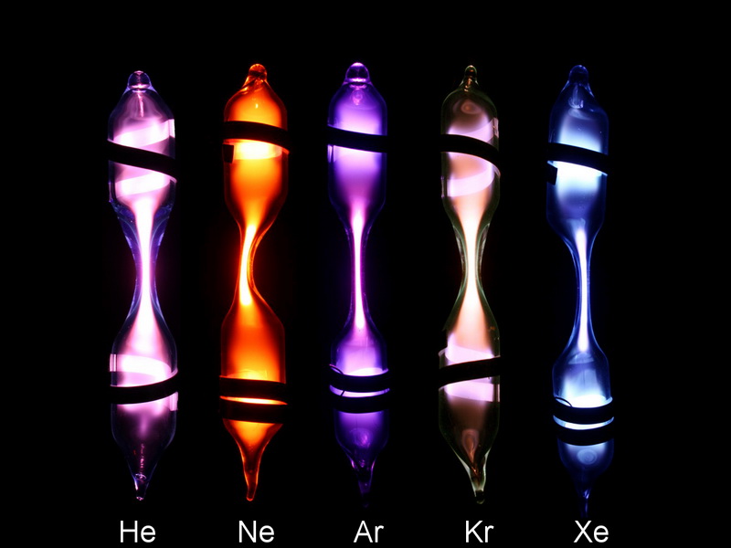 Complete Set of noble gases Micro spectrum discharge tubes 80mm length