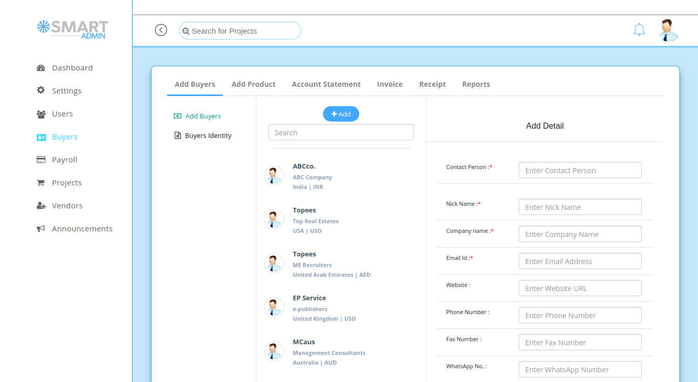 Client Management SoftwareProject Management SmartAdmin