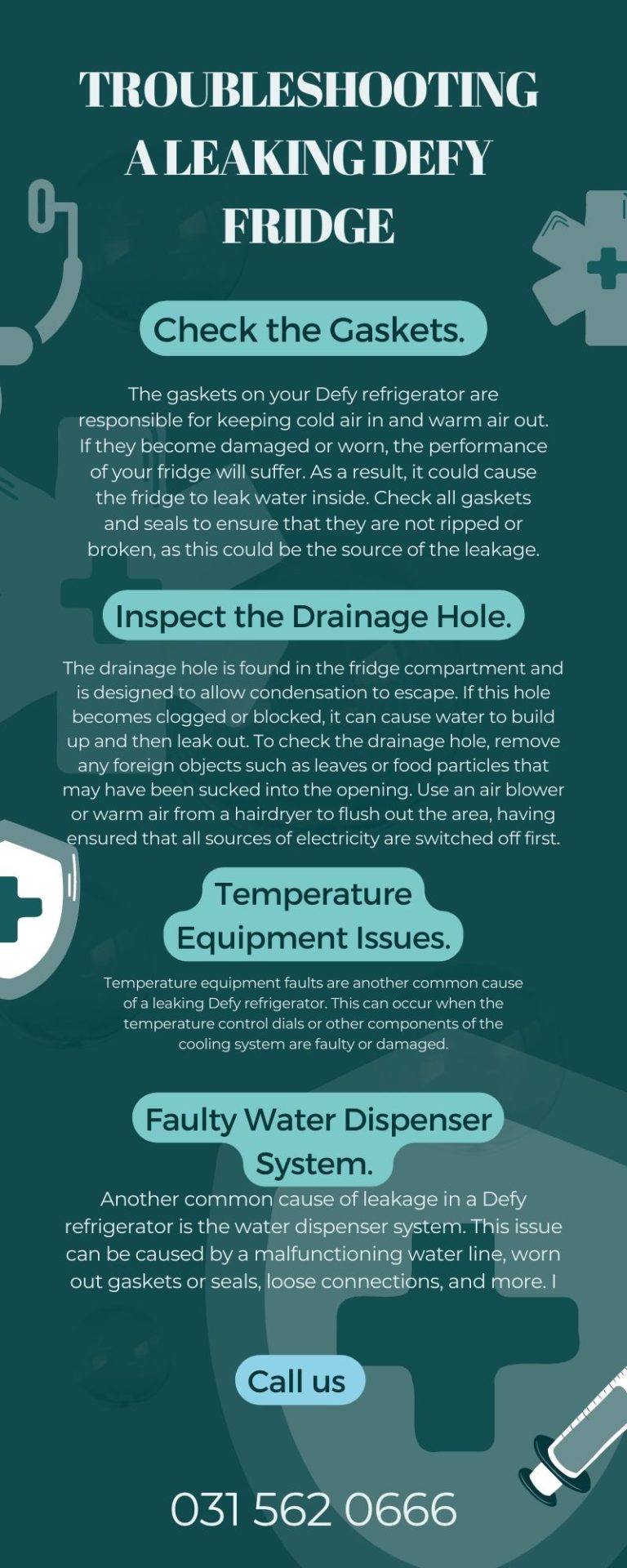 defy fridge leaking water Smart Appliance Centre