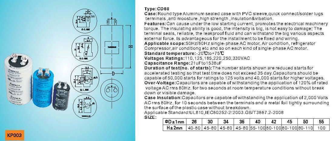 Air Conditioner Capacitor manufacturersupplier China