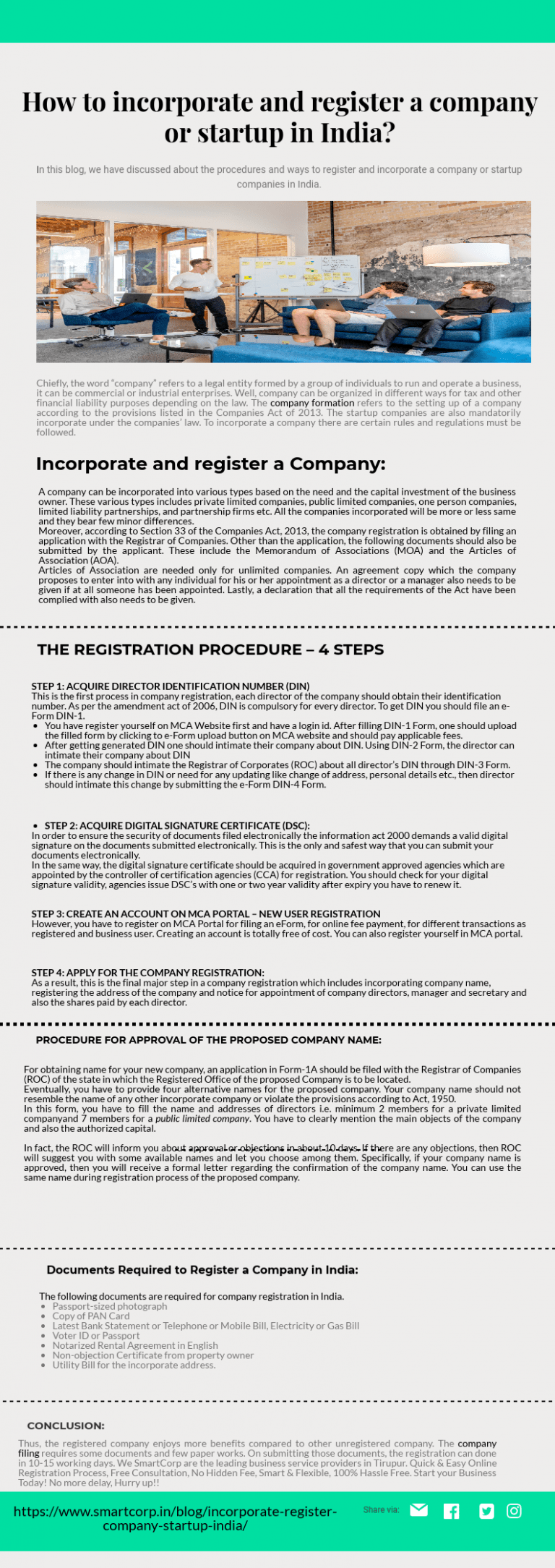 How to incorporate and register a company or startup in India?
