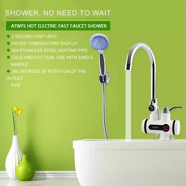 Temperature Display Instant Hot water tap With Shower Head Price in