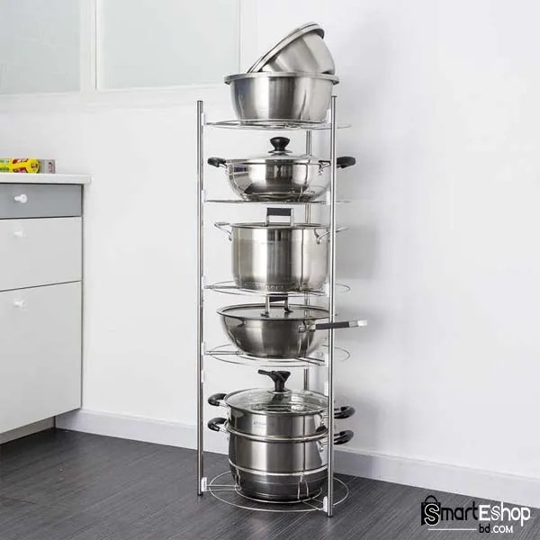 Stainless Steel 5 Layer Kitchen Pot Rack Price in Bangladesh