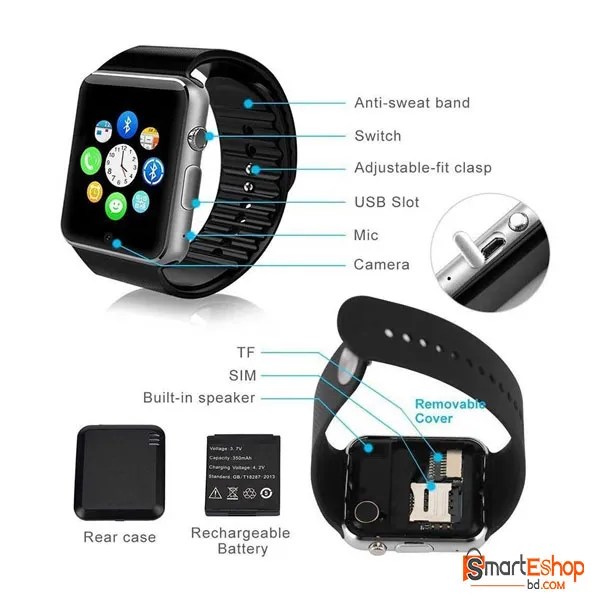 SIM Memory and Camera Supported Smart Watch A1 Price in Bangladesh