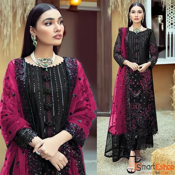 Black Straight Cut Salwar Kameez Price in Bangladesh