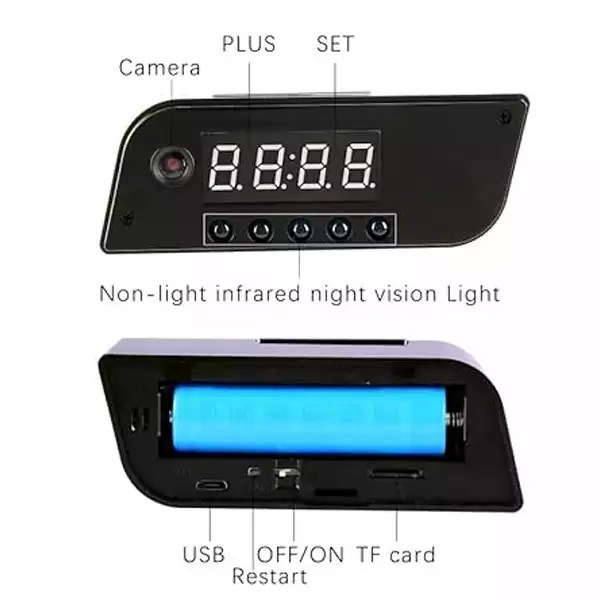 Table Clock WiFi Night Vision HD Camera (1)