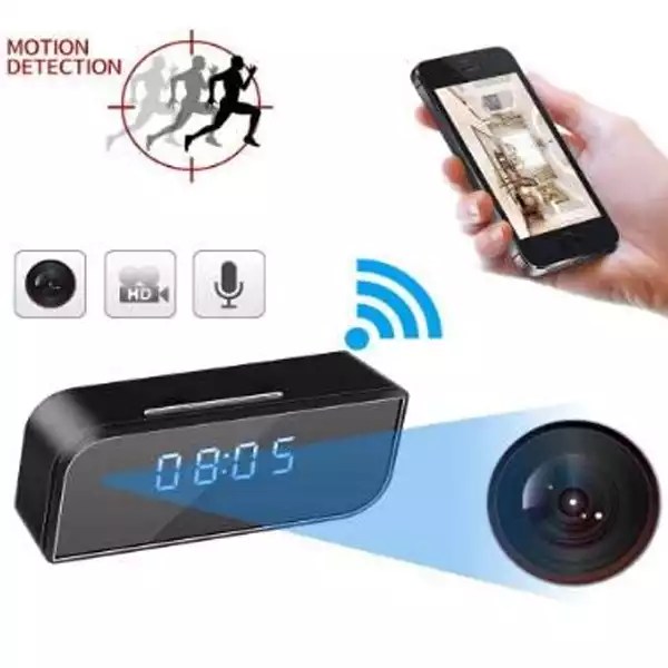 Table Clock WiFi Night Vision HD Camera (1)