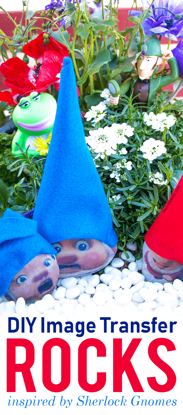 DIY Garden Gnomes Rocks how to image transfer on rocks