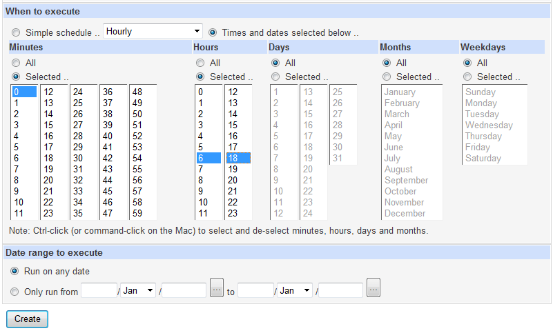 Easily create cron job with Webmin on Linux