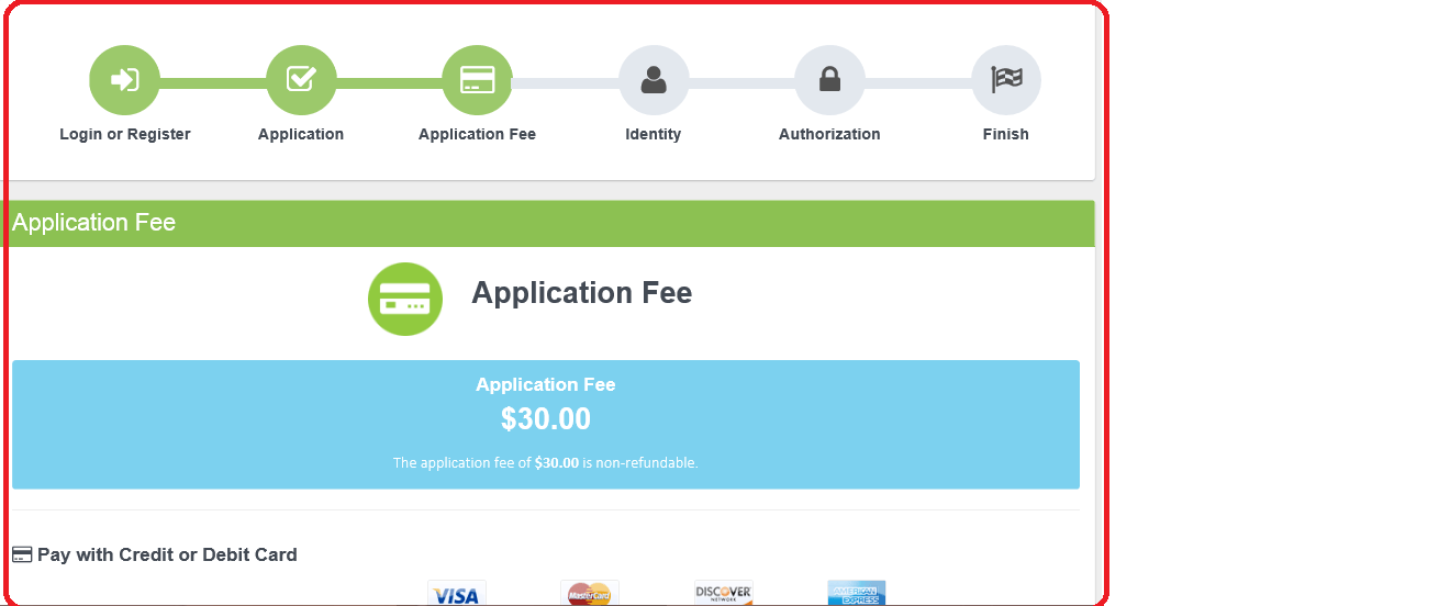 How to Make Payment for Application Fee after a Completed Application