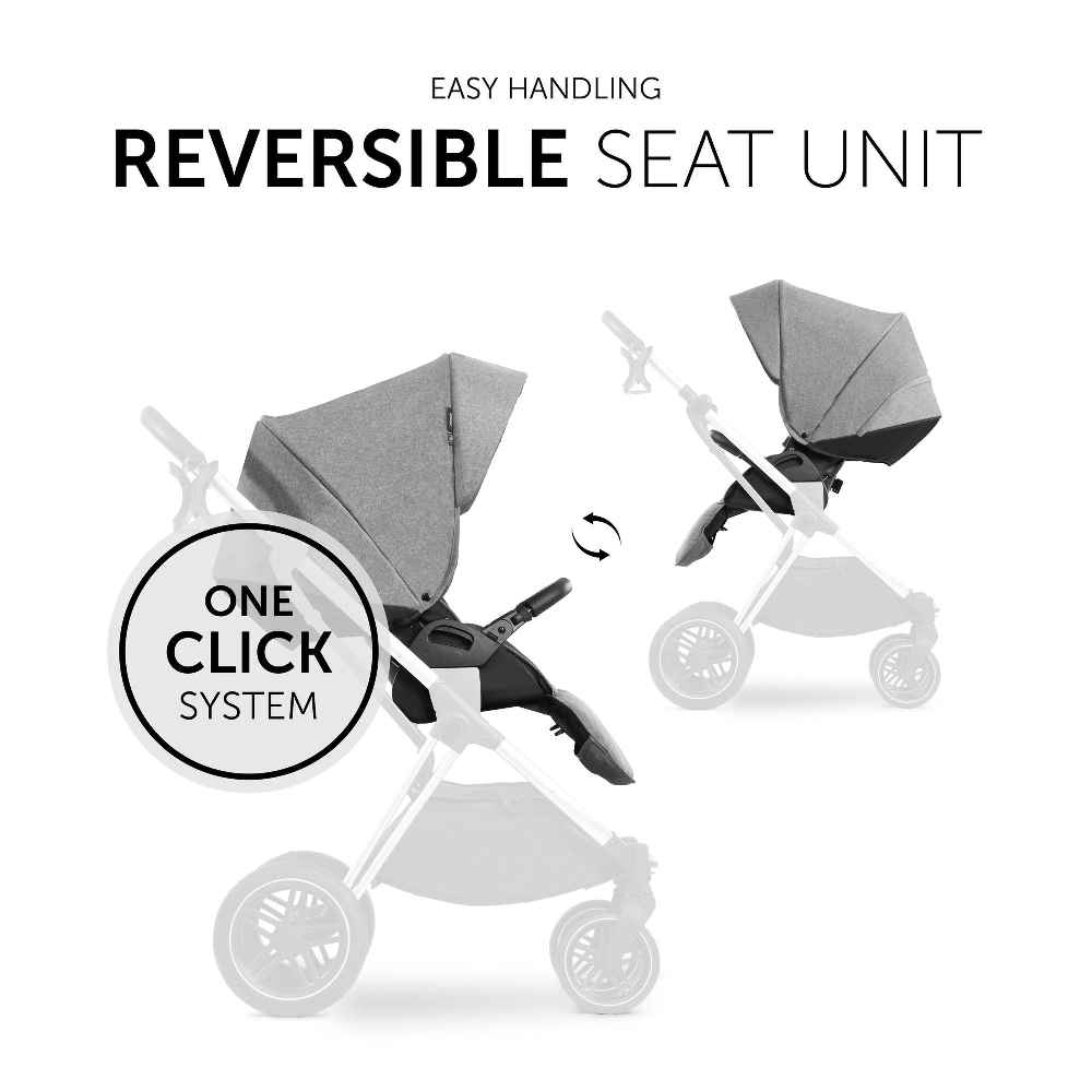 Hauck Vision X Grey Pushchair With Black Frame - Smart Kid Store