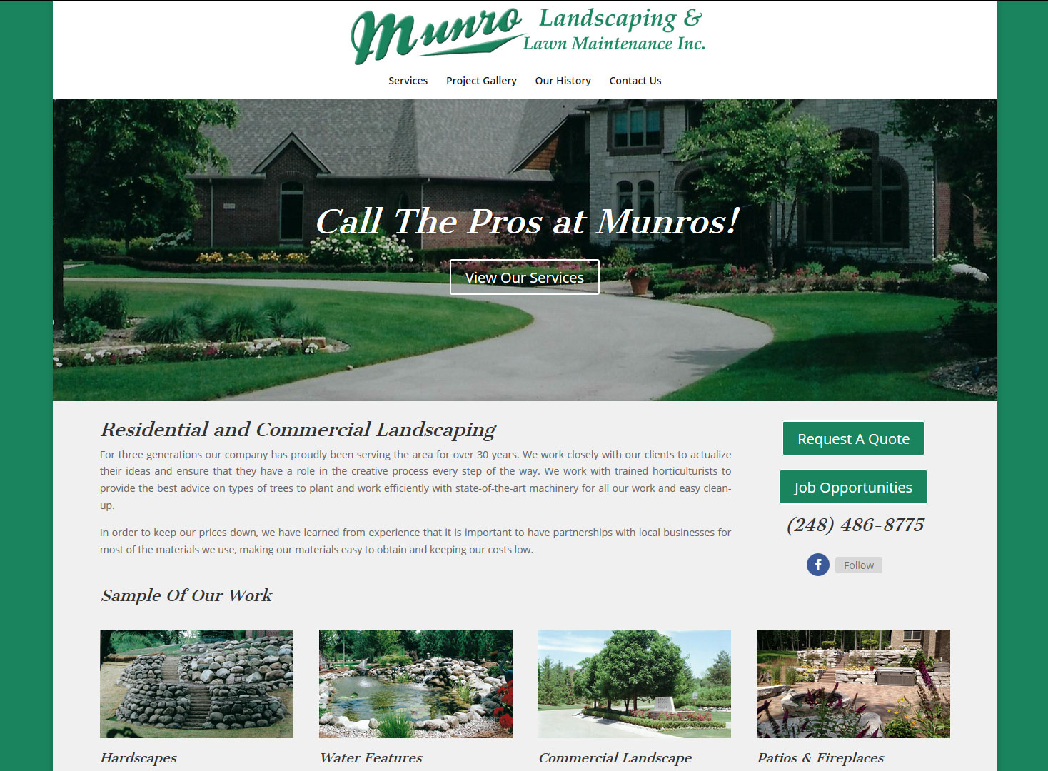 Munro Landscaping  Design in Michigan Digital Marketing Smart