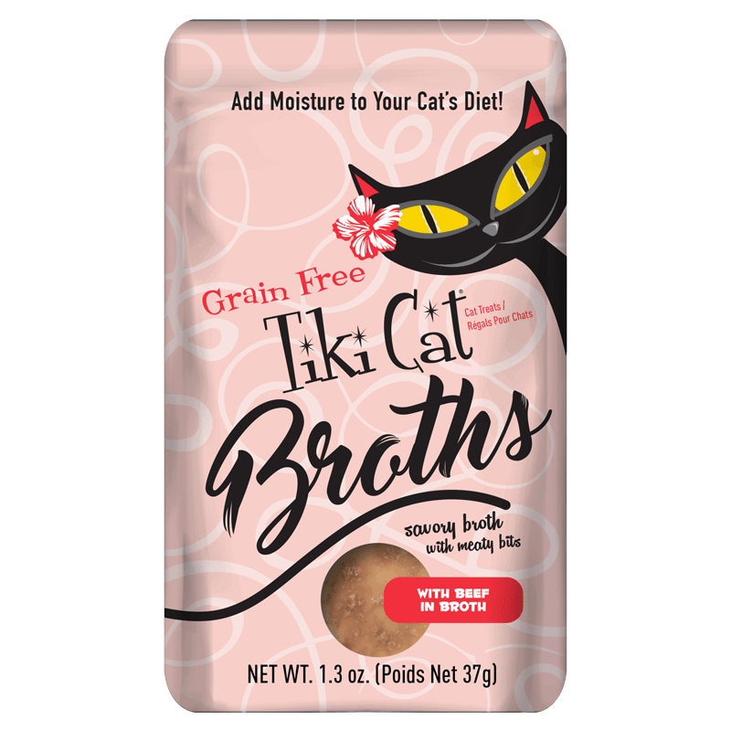 Tiki Cat Broths, Beef in Broth with Meaty Bites Cat Food Topper, 1.3 oz