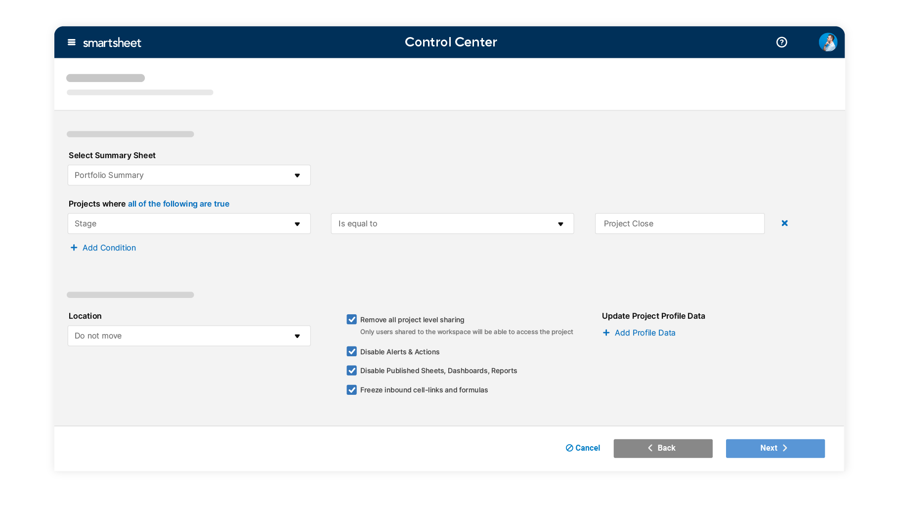 Smartsheet Control Center Smartsheet
