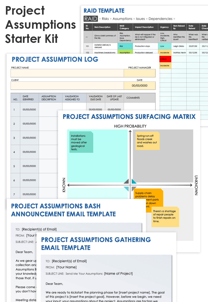 Project Assumptions & Examples Smartsheet