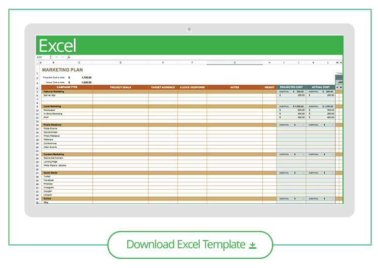 Free Marketing Plan Templates for Excel Smartsheet