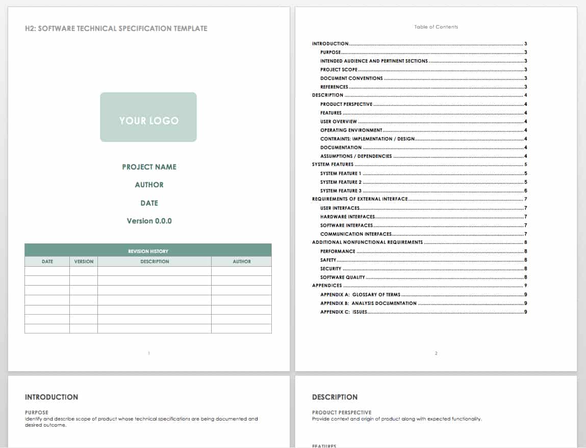 Application Specification Template