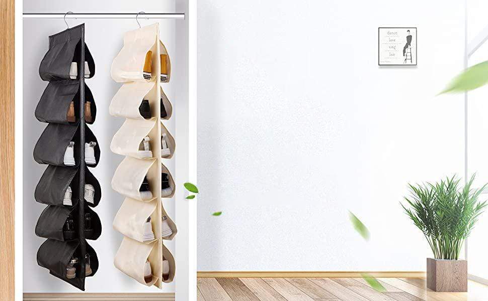 12 Pocket Hanging Shoe Storage Bag 12 Pocket organizer that neatly hangs in your closet, small