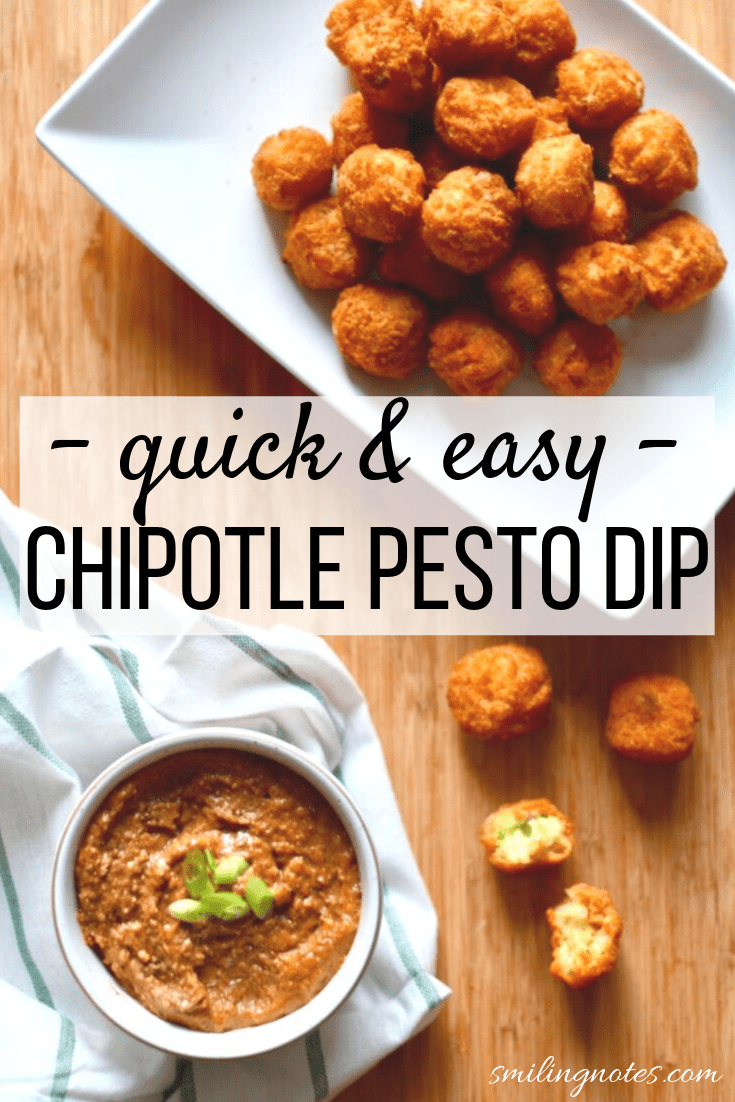 Easy Chipotle Pesto Dip with Veggie Taters