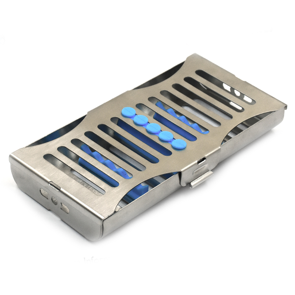 Dental Instrument Sterilization Cassette Tray Fixed Lid Side Opening