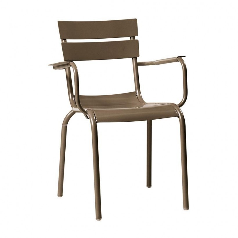 Grey Cafe Style Stackable Outdoor Chairs For Strong Commercial Use
