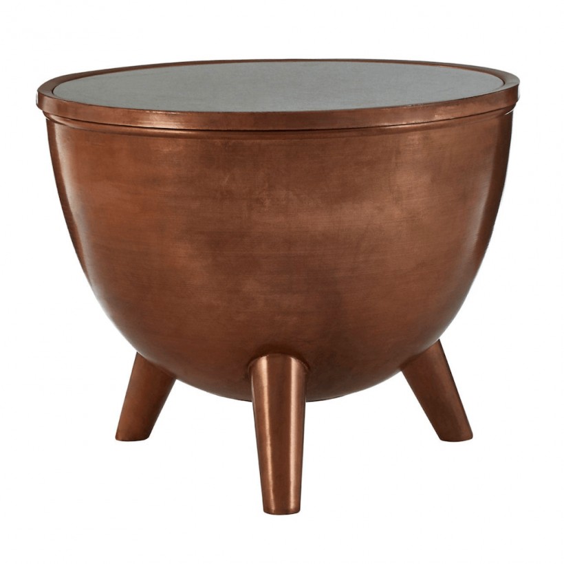 Designer Retro Side Table in Copper or Brass • UK, US & Canada