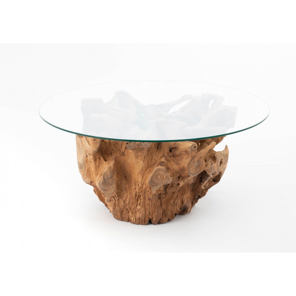 Glass Top Tree Trunk Coffee Tables Smithers • UK, US & Canada
