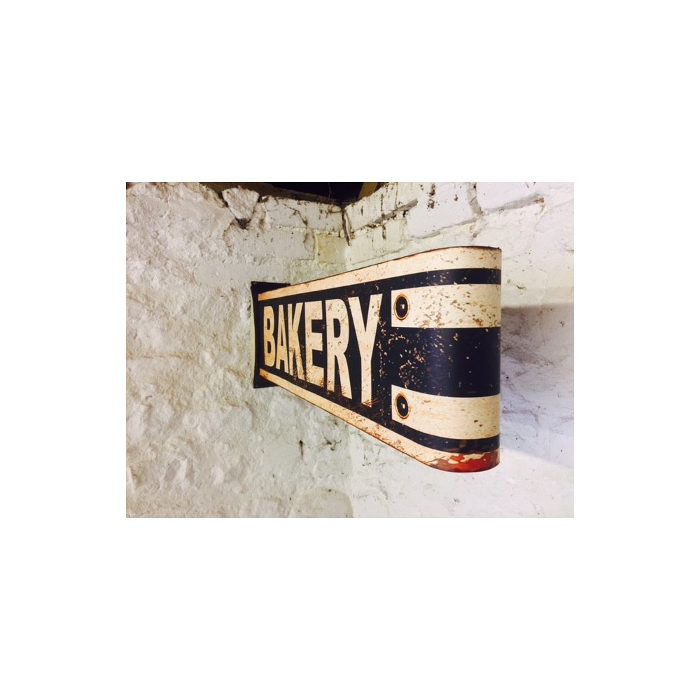 High quality Baker wall sign in metal for quirky Nostalgic kitchens