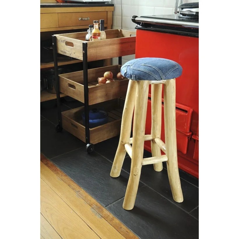 Shop home kitchen Upcycled Chic retro denim breakfast bar stools Uk • online store Smithers of