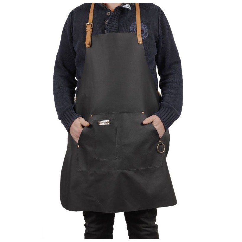 Leather Working Apron Tan Black Brown Leather Bartender Woodturner • UK