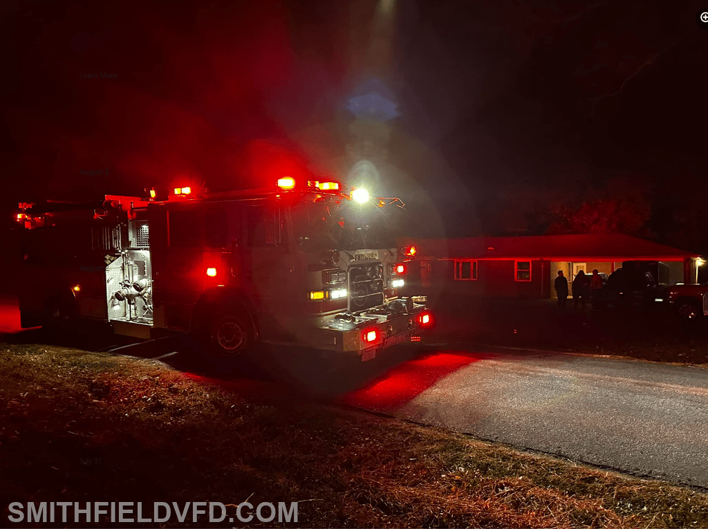CHIMNEY FIRE WHITE HILL TRAIL Smithfield Volunteer Fire Department