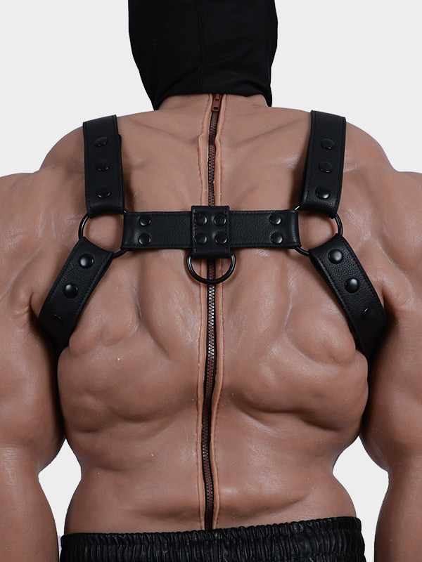 Classic Leather Harness Black Silicone Masks, Silicone MuscleSmitizen