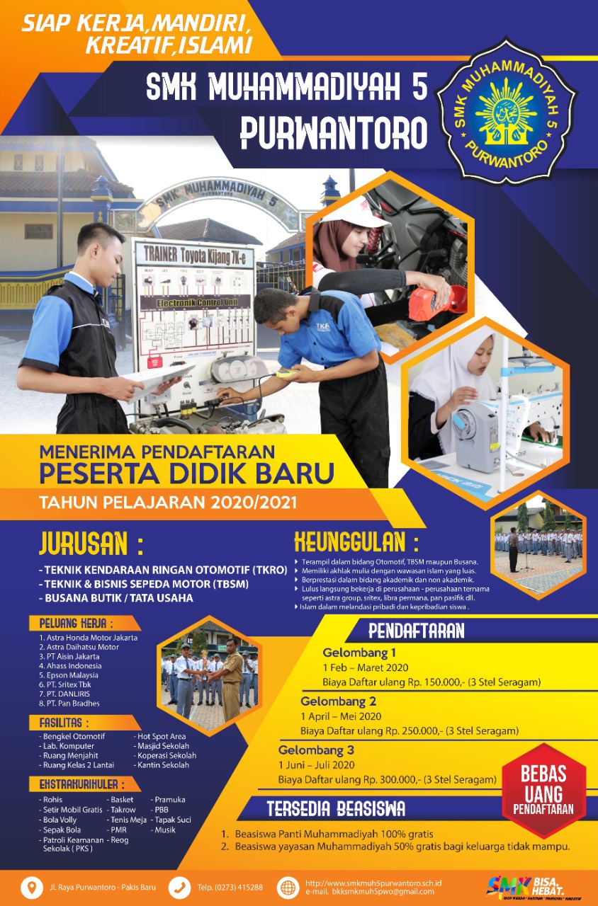 Usulan data pendidik non pns calon penerima usulan data pendidik non pns calon penerima tambahan penghasilan. Ppdb Smk Muhammadiyah 5 Purwantoro Tahun Pelajaran 2020 2021 Smk Muhammadiyah 5 Purwantoro