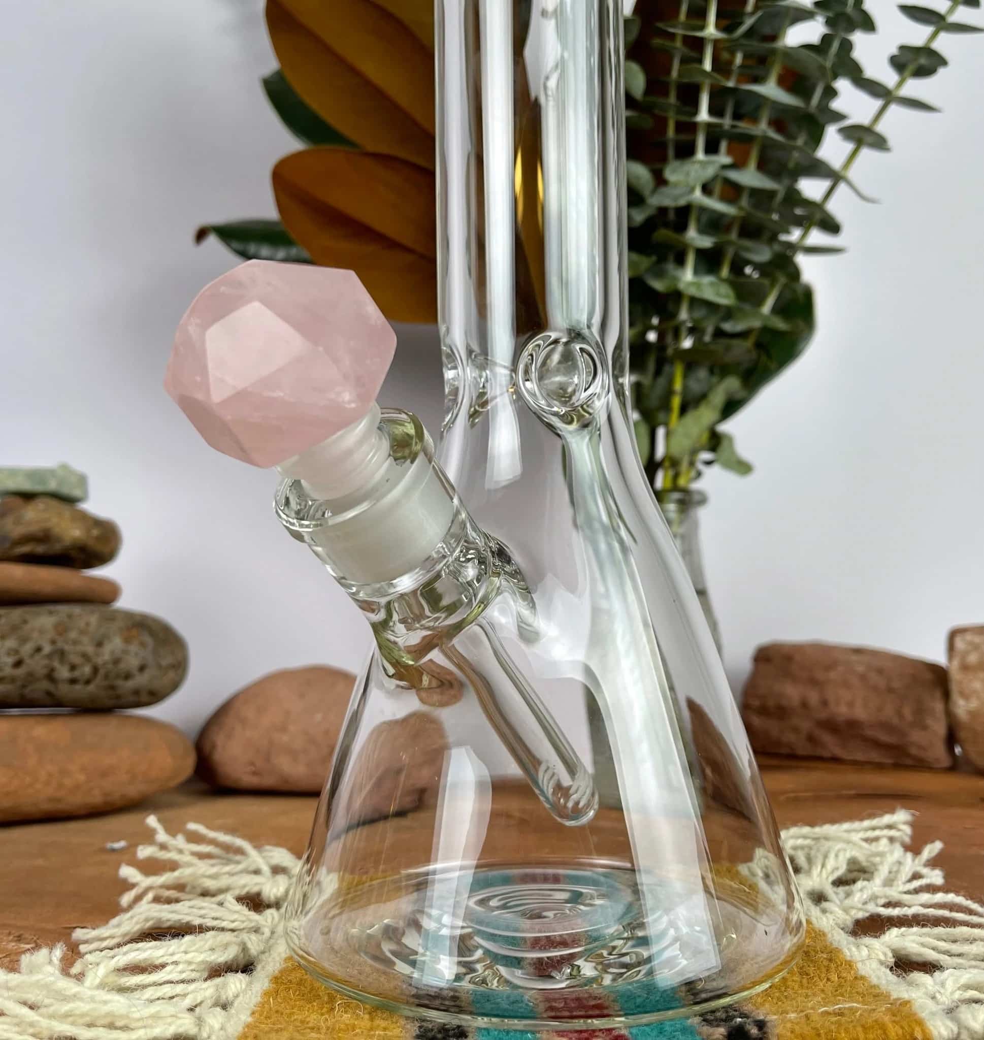 Rose Quartz Crystal Bowl Piece by Blazin' Janes Smoke Cargo