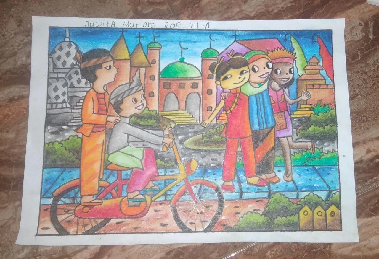 Hasil Lomba Menggambar dengan Tema “Bhineka Tunggal Ika” dalam Semarak  Bulan Bahasa dan Sumpah Pemuda
