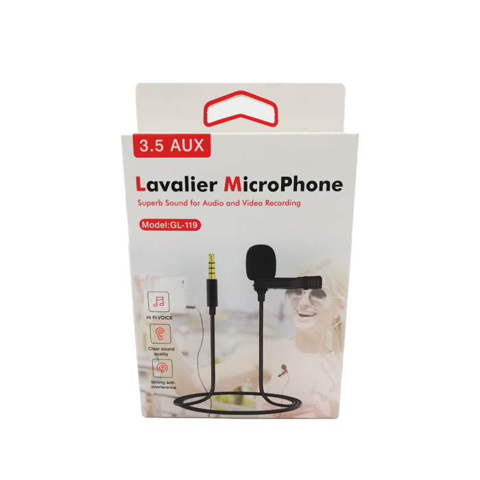 3.5 Aux Lavalier Microphone (Model GL119) 1 Pc sms
