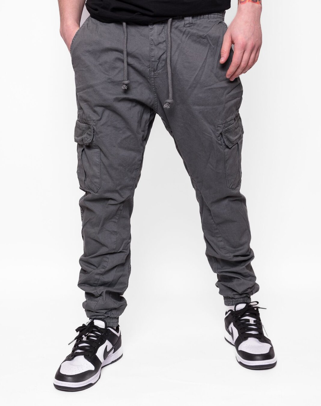 Kalhoty Urban Classics Cargo Jogging Pants Dark Grey Snapbacks